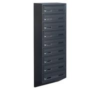 9 buzones de Correos para condominios GDS RAL 7016 20cm Profundidad | Sistema de buzones, para interior, compatible con tamaño A4, metal galvanizado, con dos llaves, montaje mural.