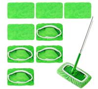 9 Pcs Almohadillas de Microfibra Reutilizables para Swiffer mopas, Paño de Repuesto Lavables para Limpieza en Húmedo, Paños de Microfibra para Barrer Superficies de Madera y Suelos de Madera