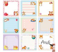 9 Piezas Notas Adhesivas De Animales,450 Hojas Notas Adhesivas De Perros De Dibujos,Blocs De Notas Autoadhesivos,Para Recordatorios,Planificadores, Oficina,Hogar, Escuela Regalos De Estudiantes