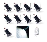 9 uds Mini Foco LED 12V 1W, IP65 Impermeable Small Spot Lights Empotrable, Ø15mm Downlight Spotlight Exterior Escaleras Pasillos Para Vitrinas Cuadros Pequeños Ducha Nicho Techo(Negro Frío 120°)