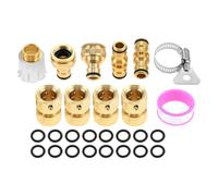 9 unids/set manguera de jardín latón conectores rápidos para grifo exterior 1/2 "20mm a 3/4" 25mm adaptadores macho dobles cinta sellado sin fugas