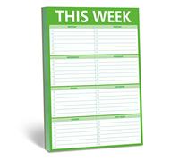 90 páginas en un Planificador semanal, bloc de notas magnético con listas de tareas para la oficina o la escuela, Verde Césped (versión inglesa)
