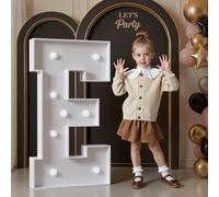 90cm Letras Luminosas Decoración Cumpleaños Bautizo Fiesta, Cumpleaños Feliz Decorativas, LED Aniversario de Boda, La Fiesta de las, Luminosas Grandes, Letra E