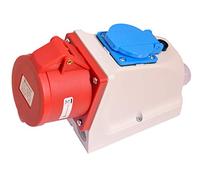 91750 CEE - Enchufe de pared (32 A, 400 V, IP44, 5 polos, enchufe Schuko con fusible de alta corriente)