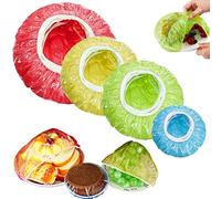 96 Pcs Cubiertas Elásticas Almacenamiento, Bolsas de Almacenamiento para Alimentos, Funda Protectora de Alimentos, Reutilizables, Cuatro Colores y Tamaños, para Evitar el Polvo y Mmantenerlos Frescos