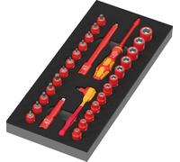 9727 Depósito de espuma juego de carraca 8007 A VDE Zyklop VDE Set 1, 1/4", 30 piezas