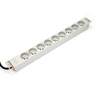 A-19-STRIP-3-IMP - 1U - Aluminio - Blanco - 9 salidas AC - 1,8 m - 250 V