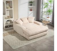 A ALFRESCOOL Sofá Boneless, sofá cama de cuerda Cloud con 3 cojines suaves, cómodo sofá de piso individual para sala de estar, apartamento, oficina (Beige)