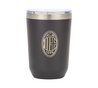 A.C. Milan Cantimplora, Producto Oficial, Taza Térmica para Café, Leche y Té, Thermos, Termo (Negro), 0.38 L
