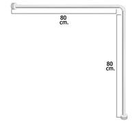 Maurer Barra para cortina de ducha universal aluminio blanco 80x80 cm