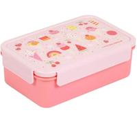 A LITTLE LOVELY COMPANY Bento - Fiambrera Diseños - Fiambrera, caja de almuerzo, caja de desayuno, caja de aperitivos para niños (Rosa suave)