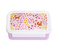 A LITTLE LOVELY COMPANY Bento - Fiambrera Diseños - Fiambrera, caja de almuerzo, caja de desayuno, caja de aperitivos para niños (Lila)