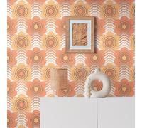 A.S. Création 395393 - Papel pintado para pared (8,50 x 0,53 m), diseño retro de los años 70, color marrón, naranja, amarillo y crema