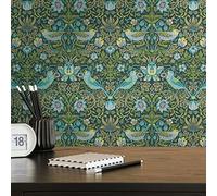 A.S. Création Architects Paper Art of Eden 390561 - Papel pintado para pared (10,05 m x 0,53 m), diseño de pájaros, color verde, azul y negro