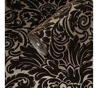 A.S. Création Architects Paper Papel pintado flocado Castello de lujo, clásico, neo-barroco, 10,05 m x 0,52 m, negro, fabricado en Alemania, 335834 33583-4