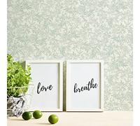 A.S. Création Attractive 2 390282 - Papel pintado (10,05 x 0,53 m), diseño floral, color verde y blanco