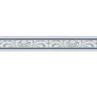 A.S. Création Cenefa Only Borders 681645 6816-45 - Cenefa (5 x 0,10 m), color azul, gris y blanco