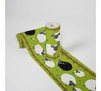 A.S. Création Cenefas Adhesivas Para Los Niños Lovely Kids Sheep Family 5.00 m x 0.155 m Verde Negro Blanco Fabricado en Alemania 403733