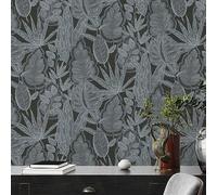 FL61111 - Papel Tapiz De Hoja De Árbol Flourish Plateado Gris Galerie
