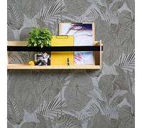 Livingwalls Famous Garden 393555 - Papel pintado no tejido (10,05 m x 0,53 m, fabricado en Alemania), color gris antracita