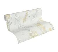 A.S. Création Four Seasons 358961 35896-1 - Papel pintado, diseño de plumas, 10,05 m x 0,53 m, color amarillo y gris