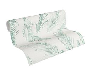 A.S. Création Four Seasons 358964 35896-4 - Papel pintado, diseño de plumas, color azul, gris y verde