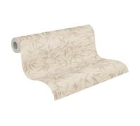 A.S. Création History of Art 2 790463 - Papel pintado no tejido floral, 10,05 m x 0,53 m, color beige metálico