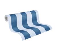 A.S. Création Lilly & Luis papel pintado no tejido a rayas en azul - papel pintado decorativo 10,05 x 0,53 m - 770785