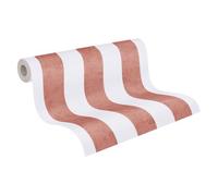 A.S. Création Lilly & Luis papel pintado no tejido a rayas en crema, rojo - papel pintado decorativo 10,05 x 0,53 m - 770786