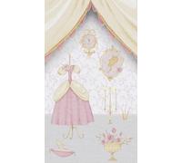 A.S. Création Lilly & Luis papel pintado no tejido con motivo para niños en crema, gris, rosa - papel pintado princesa 8,80 x 0,53 m - 770661
