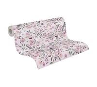 A.S. Création Lilly & Luis papel pintado no tejido con motivo para niños en multicolor, rosa, morado - papel pintado con florecitas 10,05 x 0,53 m - 771361
