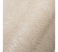 A.S. Création Livingwalls Travel Styles Papel pintado no tejido - Papel pintado clásico con decoración ornamental en beige y plata - 10,05 m x 0,53 m