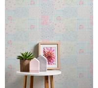 A.S. Création Maison Charme 390661 - Papel pintado no tejido, diseño de patchwork, 10,05 m x 0,53 m, fabricado en Alemania