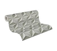 A.S. Création Papel pintado 3D no tejido en gris y blanco - Papel pintado de alta calidad 397001 con aspecto 3D - Papel pintado 3D con aspecto de arena 10,05 m x 0,53 m - Fabricado en Alemania