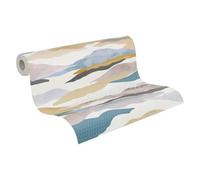 A.S. Création Papel pintado con nubes en azul, rosa y beige, papel pintado de diseño de alta calidad con aspecto 3D - 10,05 m x 0,53 m - Papel pintado 3D dormitorio moderno - Fabricado en Alemania