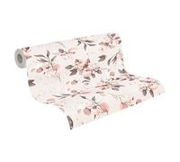 A.S. Création Papel pintado de fieltro floral en color rosa y dorado - Moderno papel pintado floral 397681 - 10,05 m x 0,53 m - Papel pintado de alta calidad con flores - Fabricado en Alemania