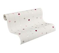 A.S. Création papel pintado de tejido-no-tejido Life beige rojo blanco 10,05 m x 0,53 m 208514