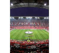 A.S. Création Papel pintado foto rojo blanco azul - FC Bayern München Choreo Football Stadium decoración mural - no tejido 1,92 x 2,60m papel pintado salón dormitorio