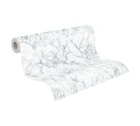 A.S. Création Papel pintado Marmol Elements tejido no tejido 10,05 m x 0,53 m Blanco/Gris