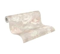 A.S. Création papel pintado no tejido con motivo de flores en marrón, crema, rojo - papel pintado decorativo 10,05 x 0,53 m - 336042