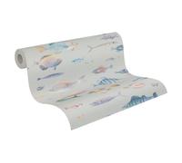 A.S. Création Papel pintado no tejido con peces en gris y violeta - Papel pintado de alta calidad animales 396964 - Papel pintado de pared para salón estudio - 10,05 m x 0,53 m - Fabricado en Alemania