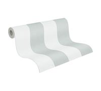 A.S. Création Papel pintado no tejido con rayas en color blanco y gris - Papel pintado a rayas de alta calidad 397959 - 10,05 m x 0,53 m - Papel pintado para salón - Fabricado en Alemania
