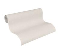 A.S. Création papel pintado no tejido con textura textil en crema, blanco - papel pintado liso claro 10,05 m x 0,53 m - 304861