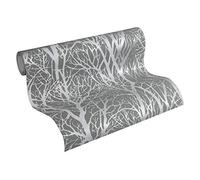 A.S. Création Papel Pintado - Papel Pintado de Bosque en Plata y Gris - Papel de Pared para Diferentes Espacios - Papel Pintado de Pared de 10,05 m x 0,53 m