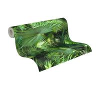 A.S. Création papel pintado TNT con hojas de palmera en verde, verde oscuro - papel pintado jungla exótica 10,05 m x 0,53 m - 362001
