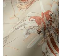 A.S. Création PintWalls 387252 - Papel pintado fieltro - 10,05m x 0,53m - diseño de flores color naranja y beige