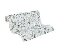 A.S. Création PintWalls papel pintado no tejido con motivo de hojas en verde, blanco, gris - papel pintado decorativo 10,05 x 0,53 m - 397452