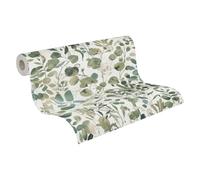 A.S. Création PintWalls papel pintado no tejido con motivo de hojas en verde, blanco - papel pintado floral 10,05 x 0,53 m - 396971