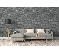 A.S. Création The Wallcover 385691 - Papel pintado autoadhesivo con aspecto de piedra, color gris y negro, 3D, 8 x 0,53 m, fabricado en Alemania