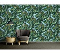 A.S. Création The Wallcover 385841 - Papel pintado autoadhesivo, diseño de selva, verde, azul, floral, 8,40 x 0,53 m, fabricado en Alemania